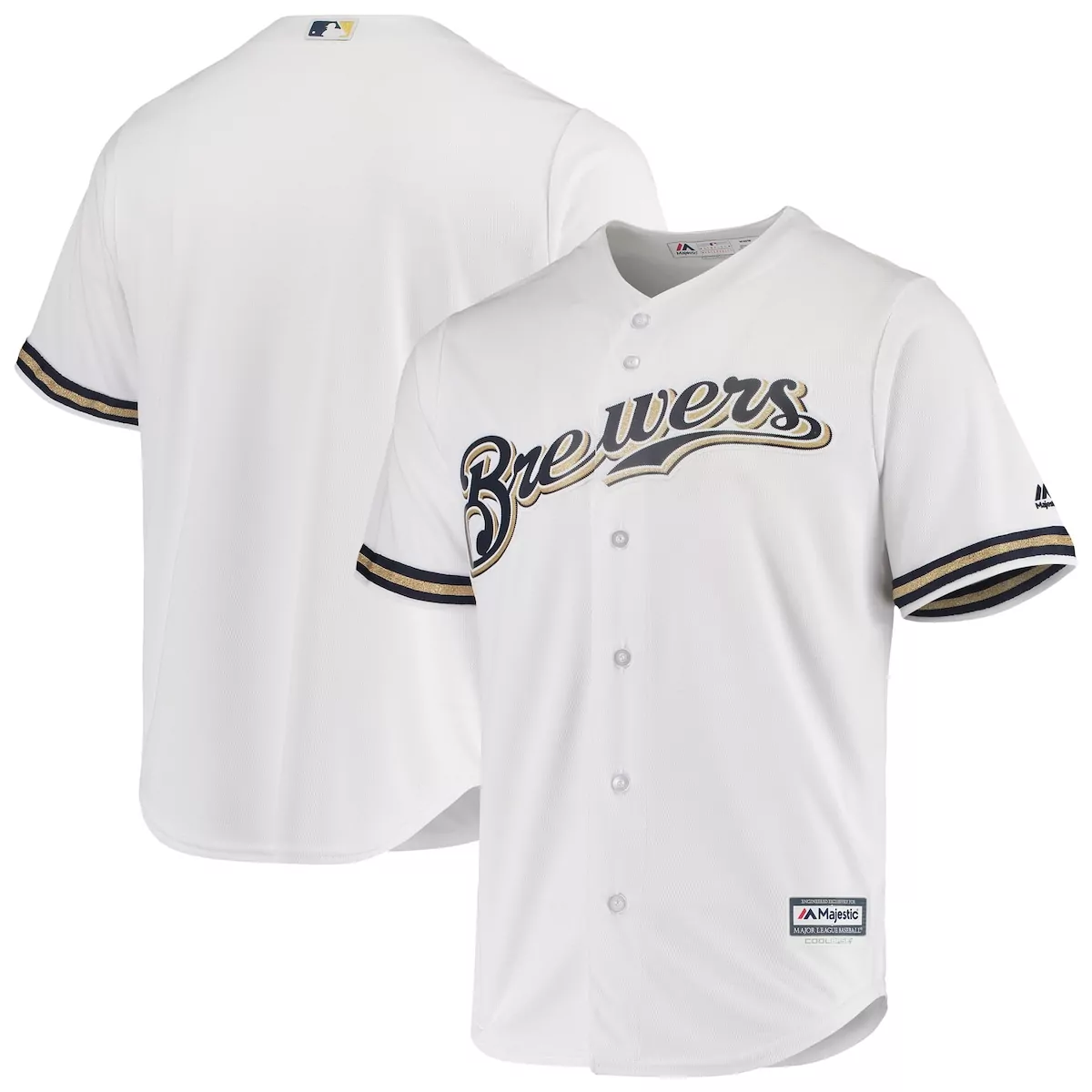 milwaukee brewers majestic navy gold collection on field 3 4 sleeve batting practice jersey