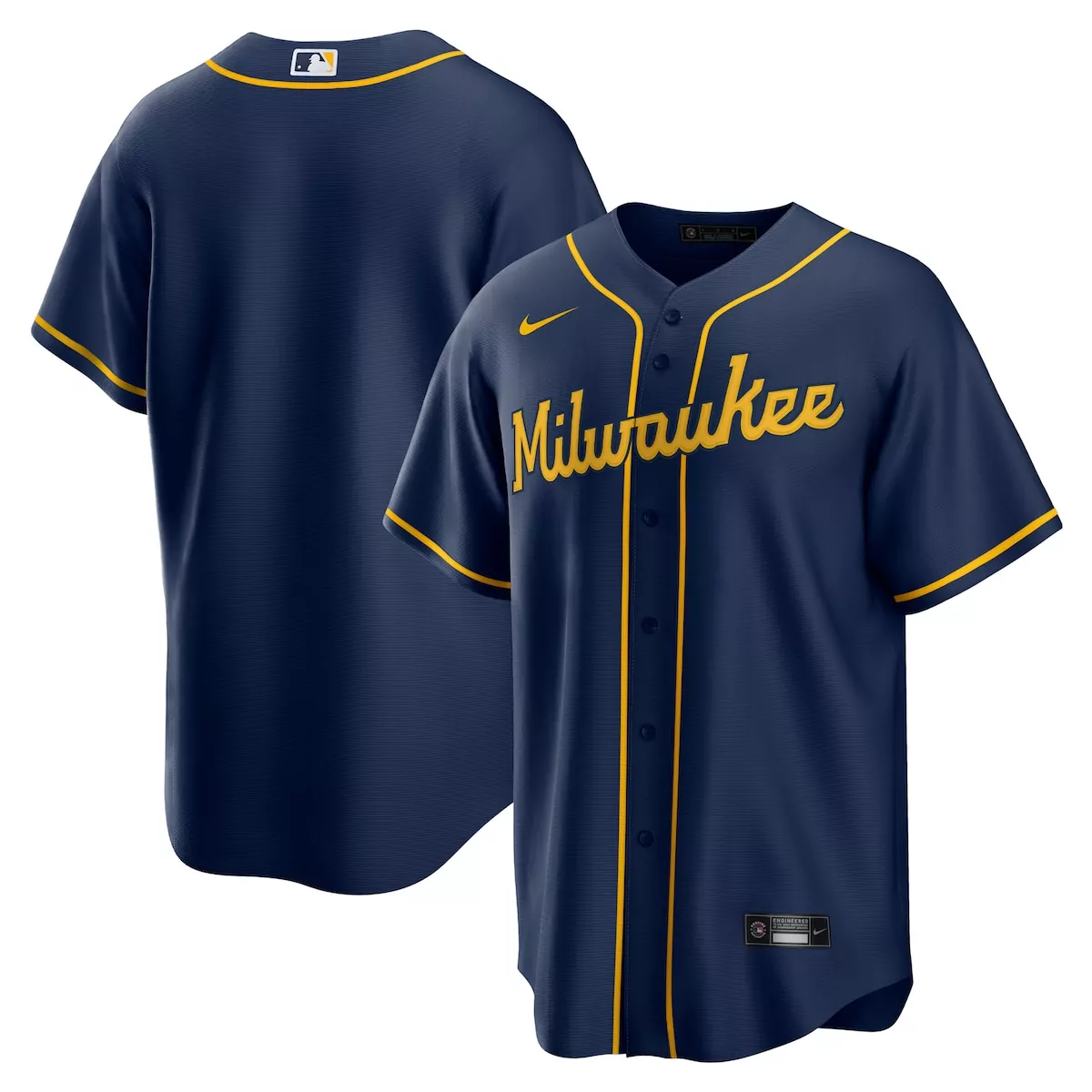 milwaukee brewers majestic navy gold collection on field 3 4 sleeve batting practice jersey