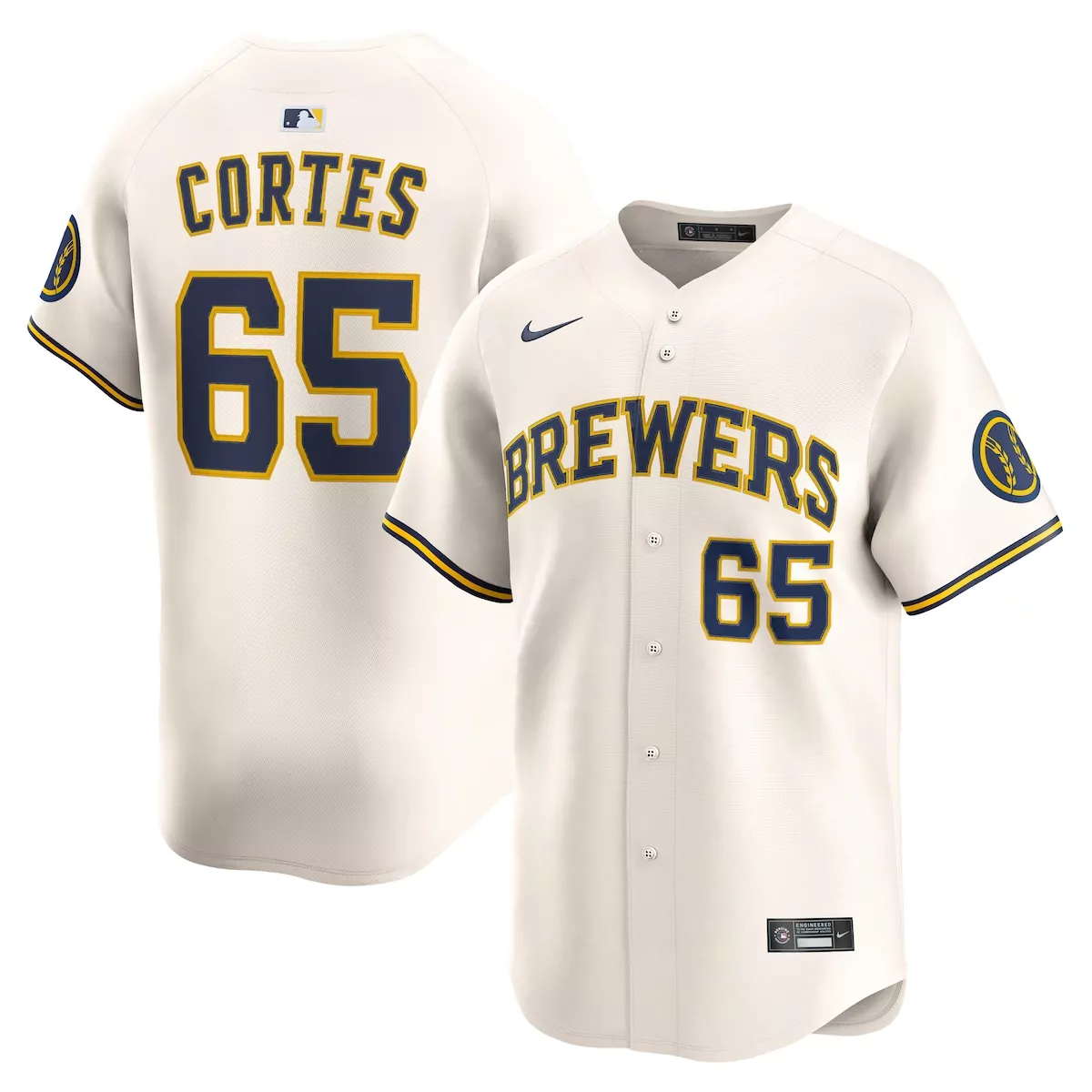 milwaukee brewers nestor cortes cream home jersey