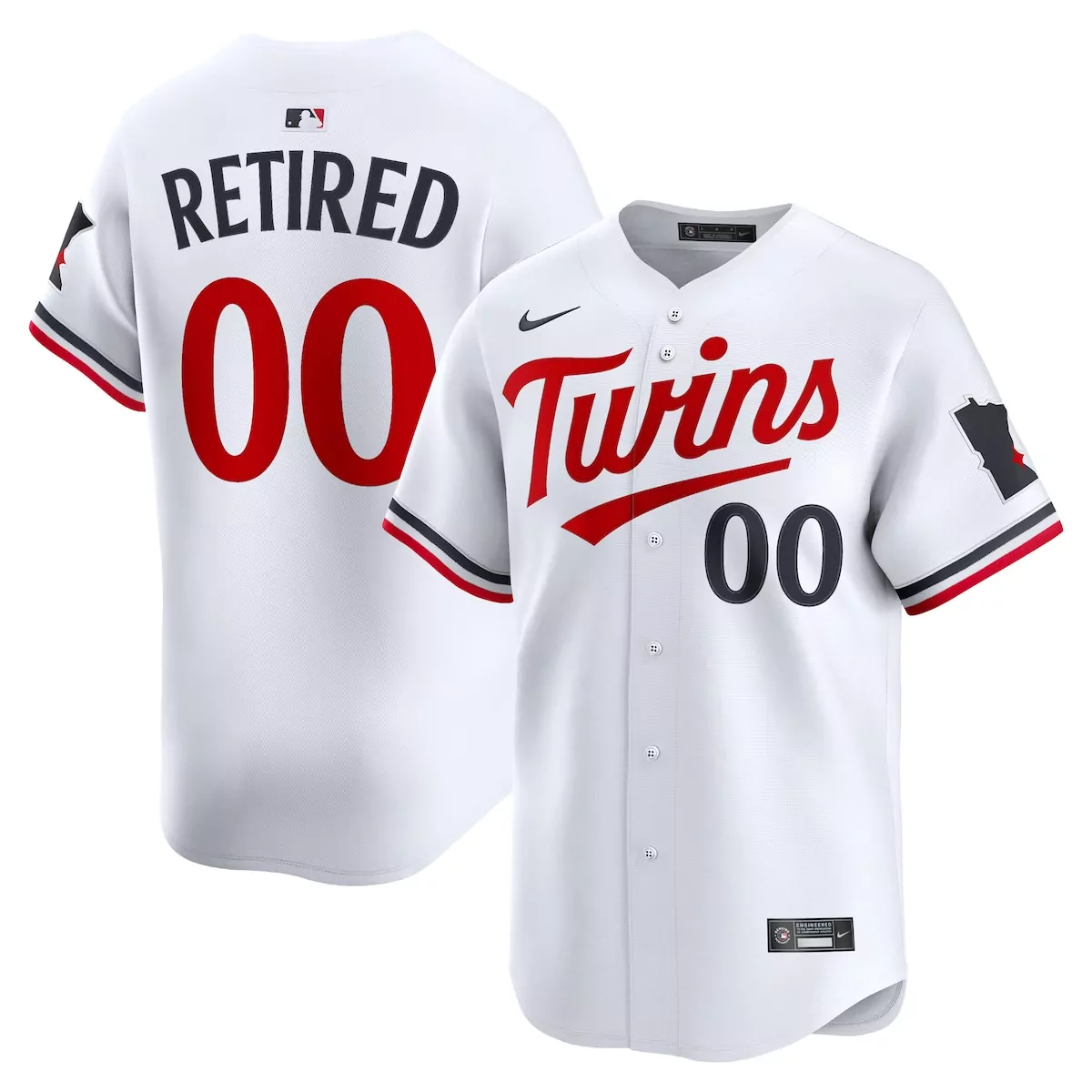 minnesota twins white home limited pick a player retired roster jersey