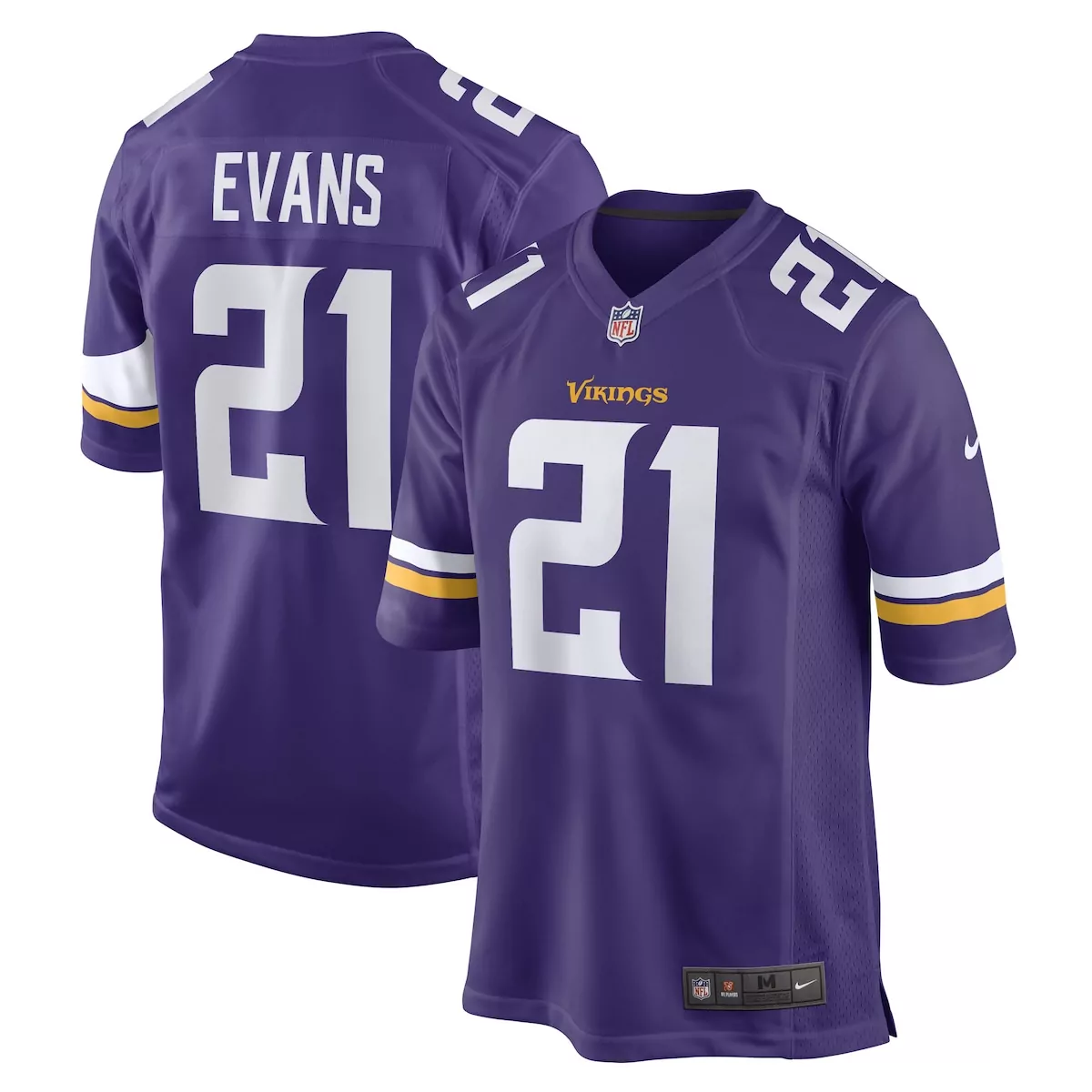 minnesota vikings akayleb evans purple game player jersey