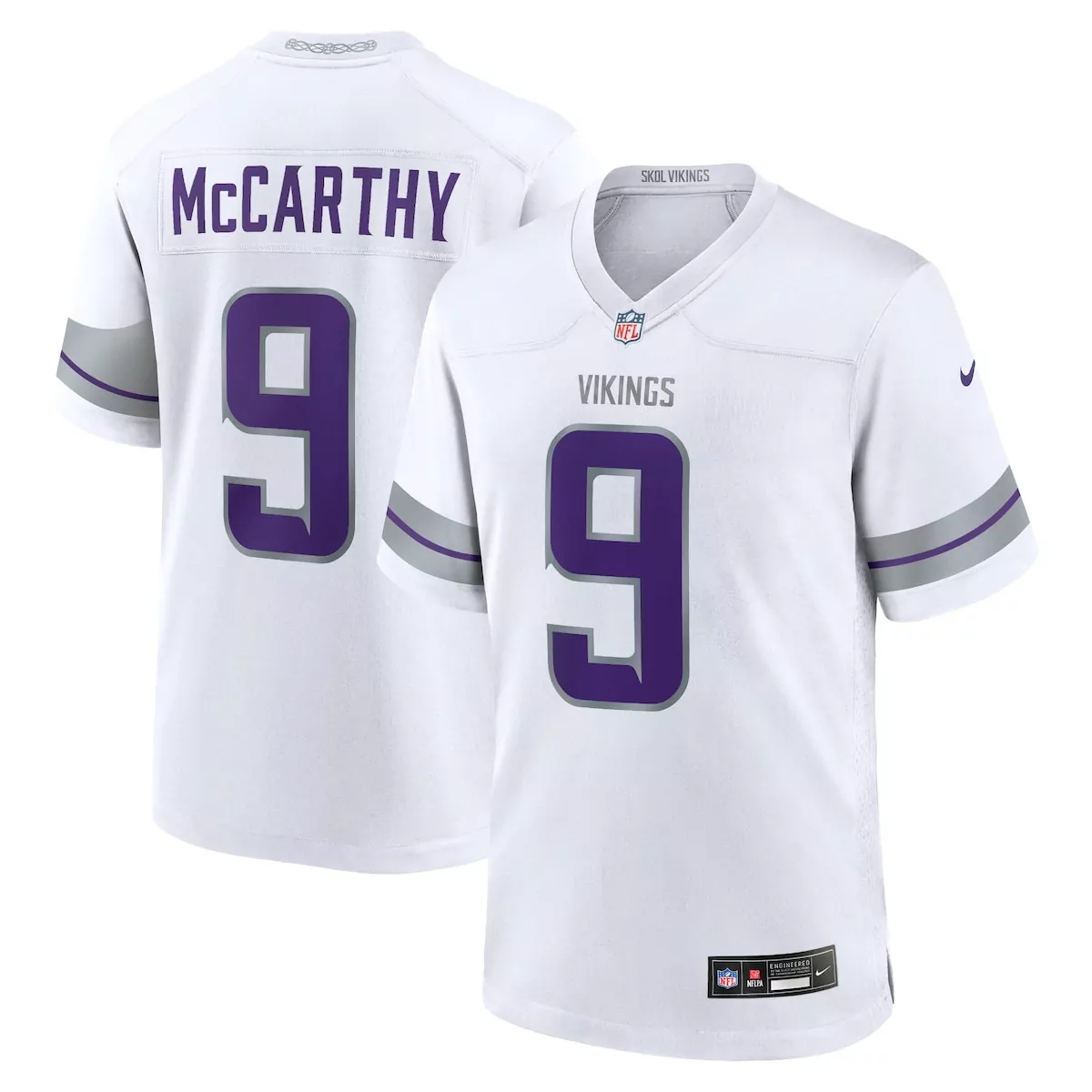 minnesota vikings j j mccarthy white game jersey 5a