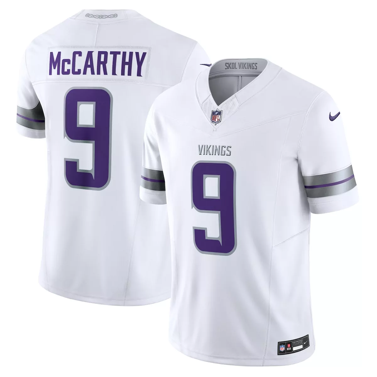minnesota vikings j j mccarthy white vapor f u s e limited jersey sli