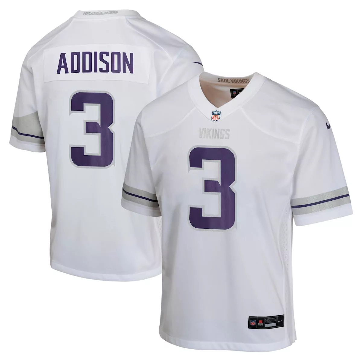 minnesota vikings jordan addison white game jersey