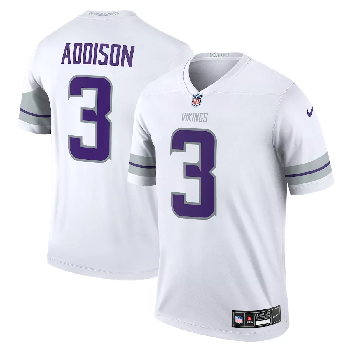 minnesota vikings jordan addison white game jersey
