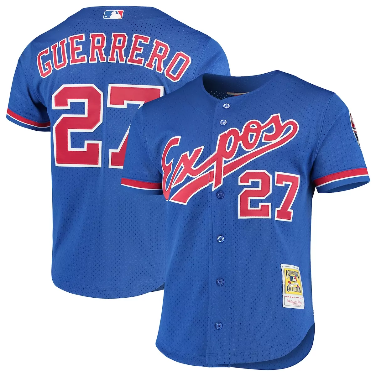 montreal expos pedro martinez blue cooperstown collection mesh batting practice button up jersey