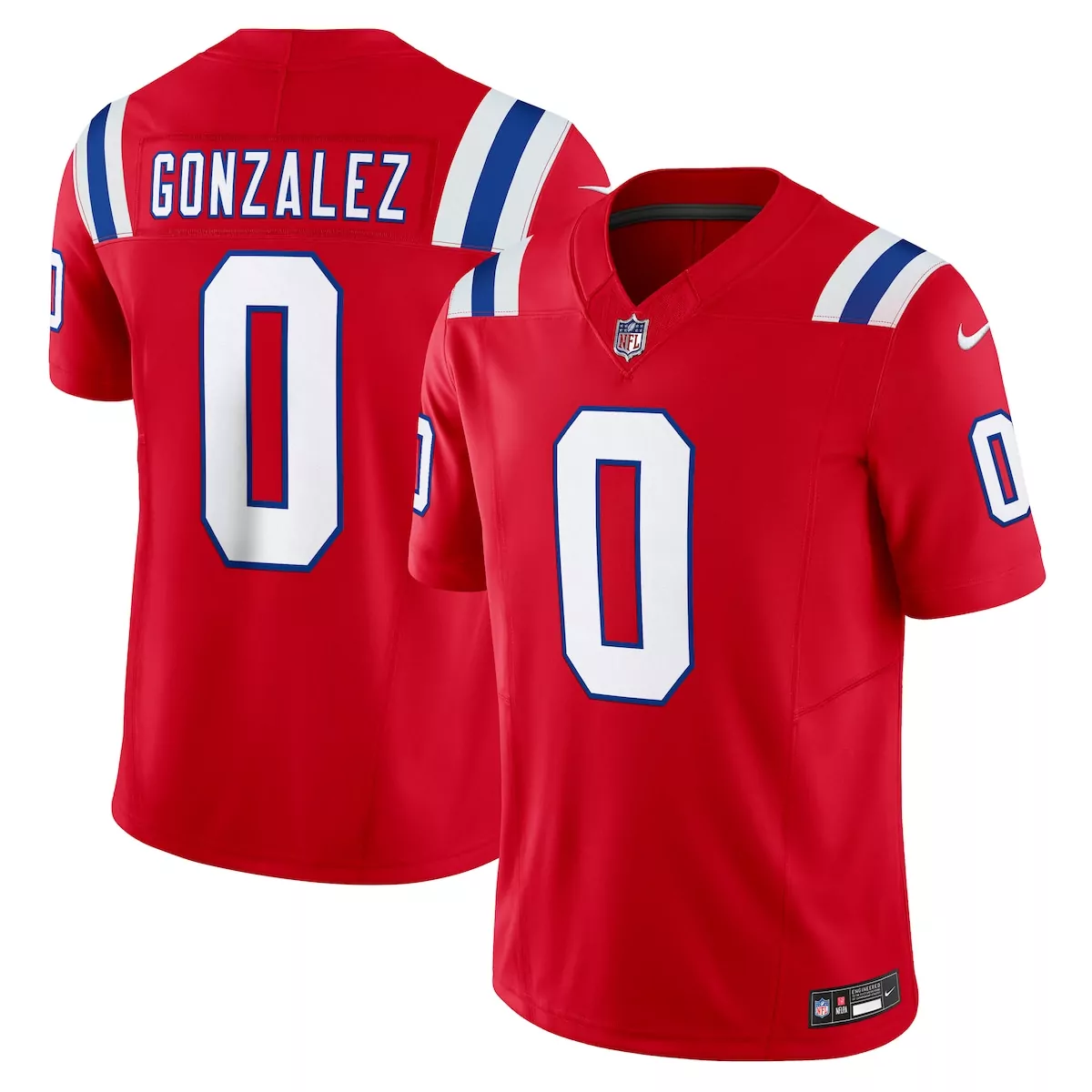 new england patriots christian gonzalez red alternate vapor f u s e limited jersey