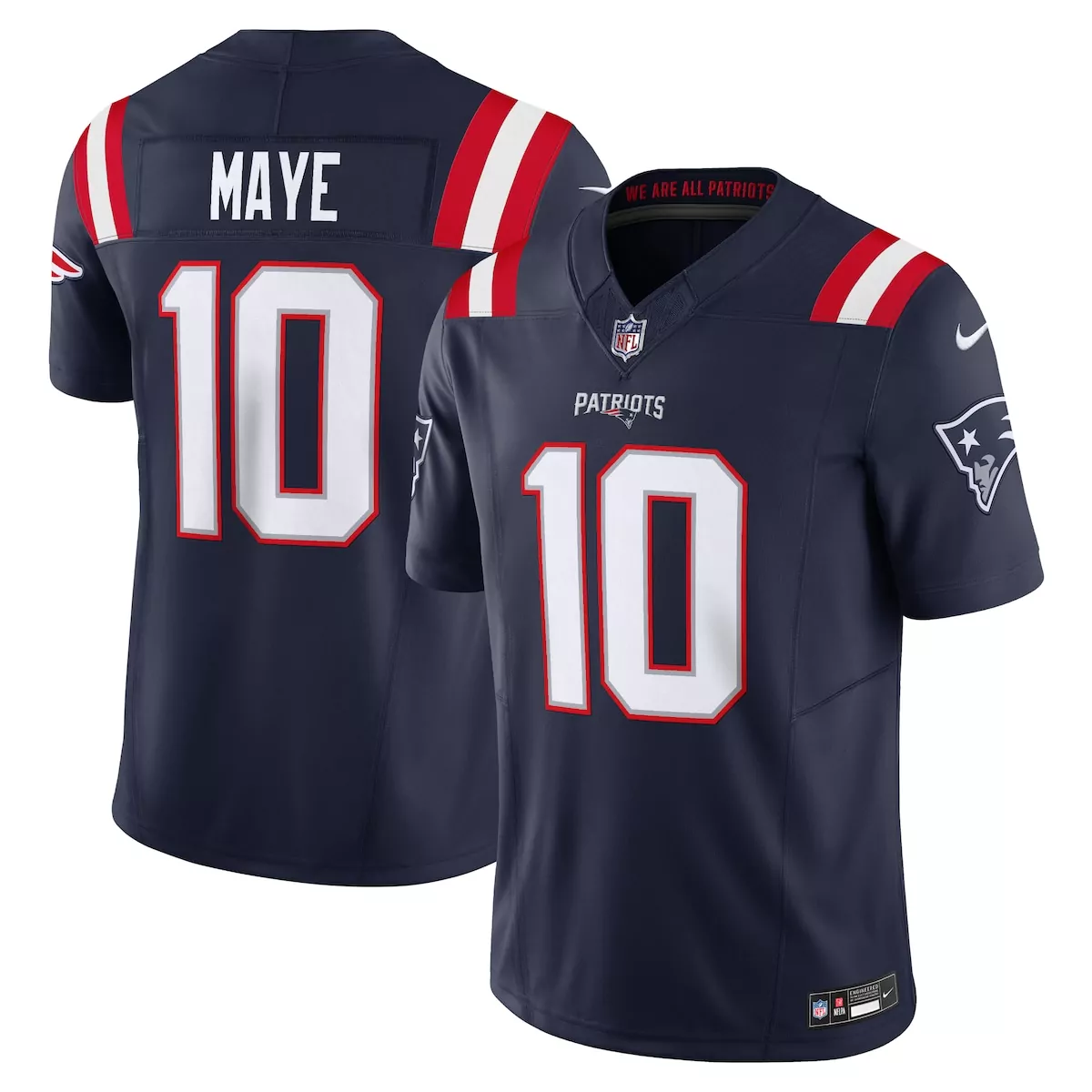new england patriots drake maye navy vapor f u s e limited jersey