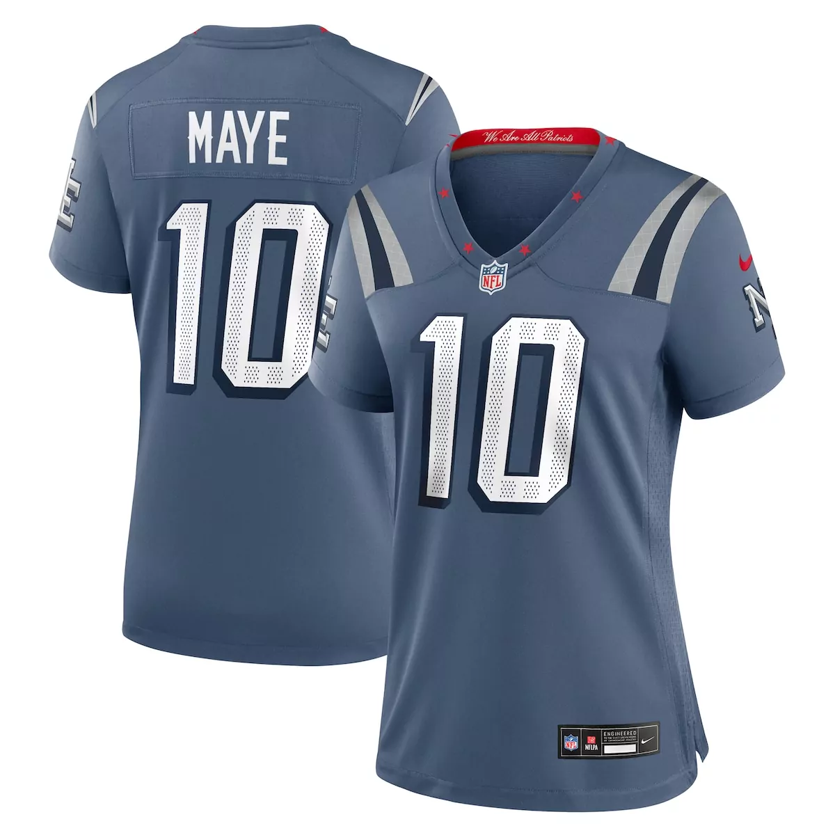 new england patriots drake maye storm blue 2025 rivalries collection game jersey xkg