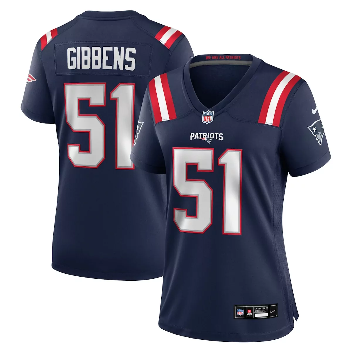 new england patriots jack gibbens navy team game jersey 7v6
