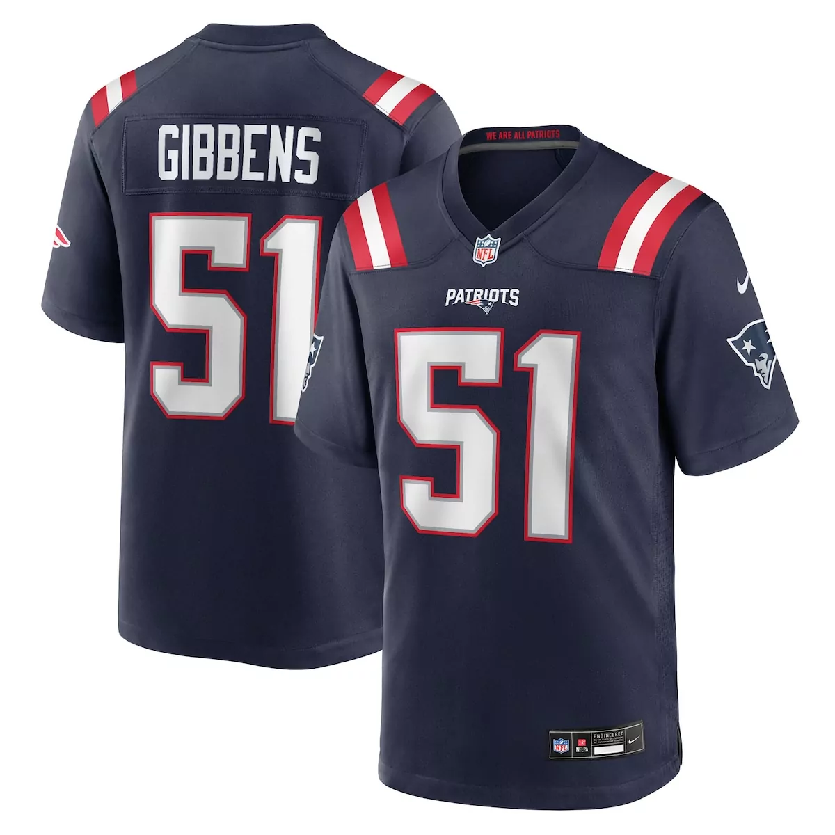 new england patriots jack gibbens navy team game jersey 7v6