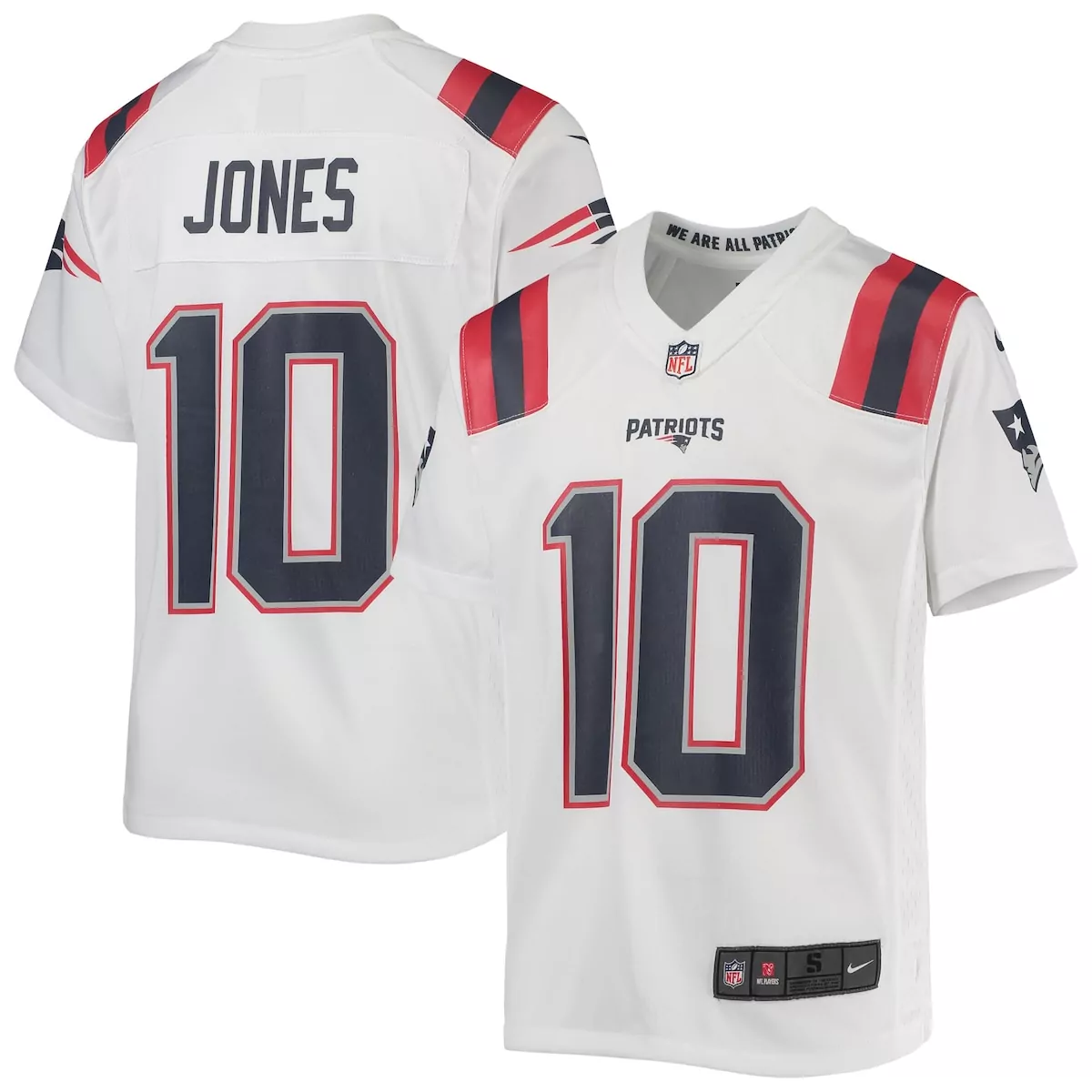 new england patriots mac jones white game jersey