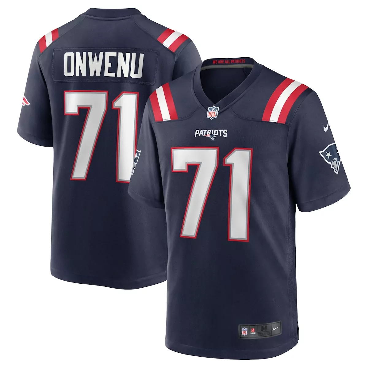 new england patriots mike onwenu navy team game jersey