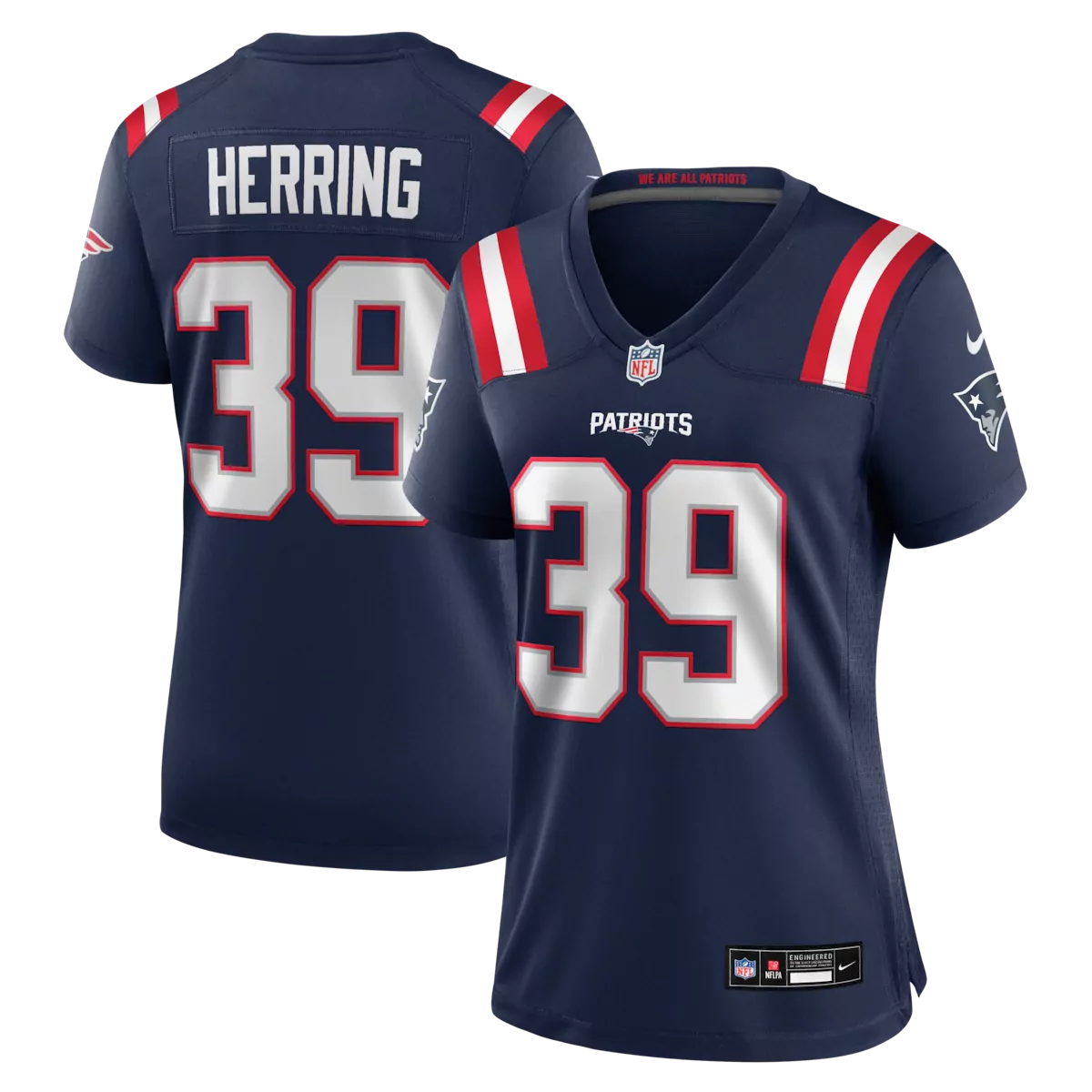 new england patriots tyron herring navy team game jersey 2w