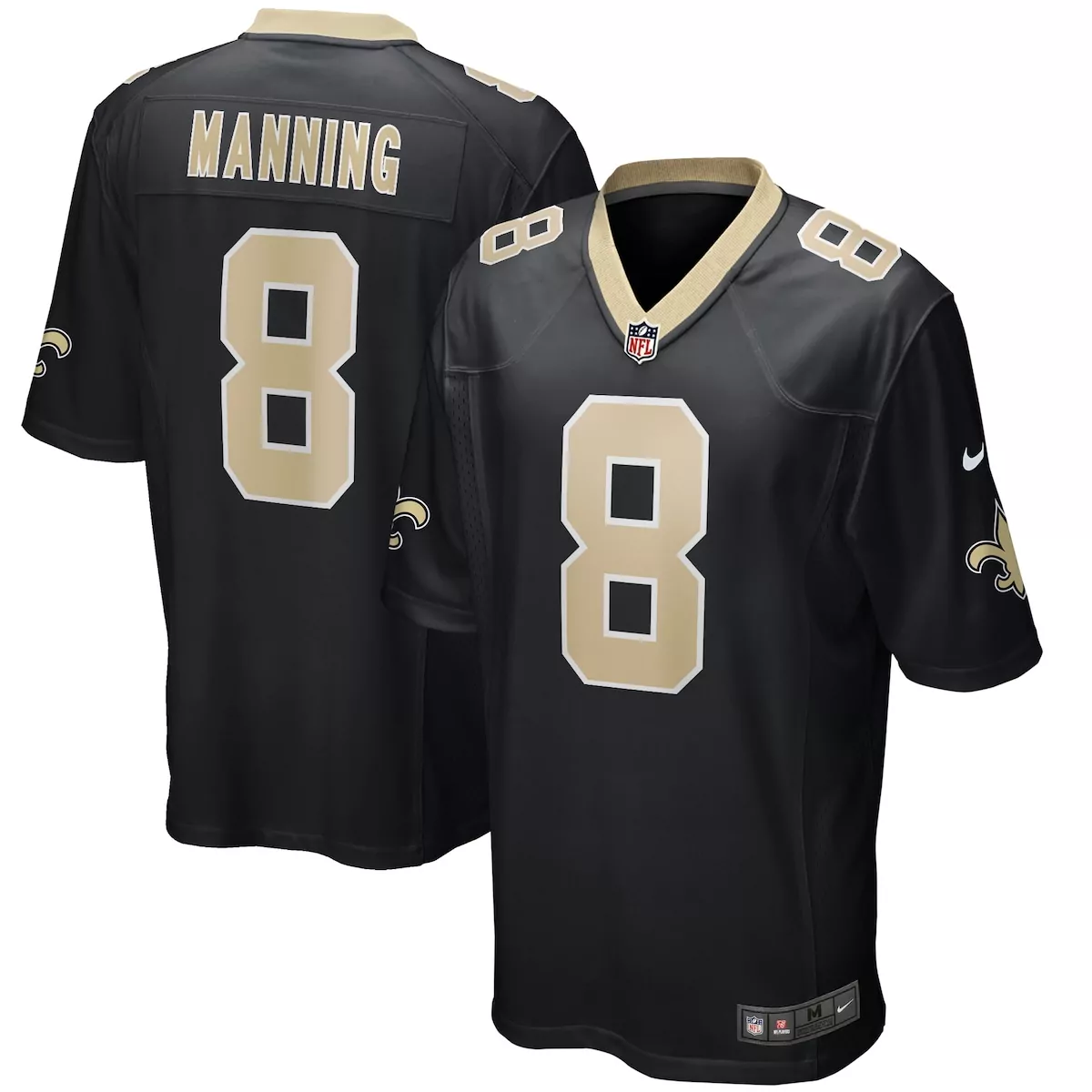 new orleans saints archie manning black game retired player jersey dzl