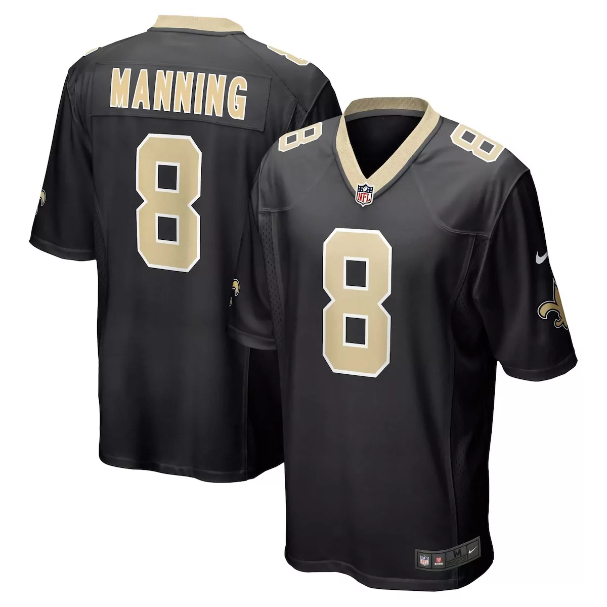new orleans saints archie manning black game retired player jersey dzl