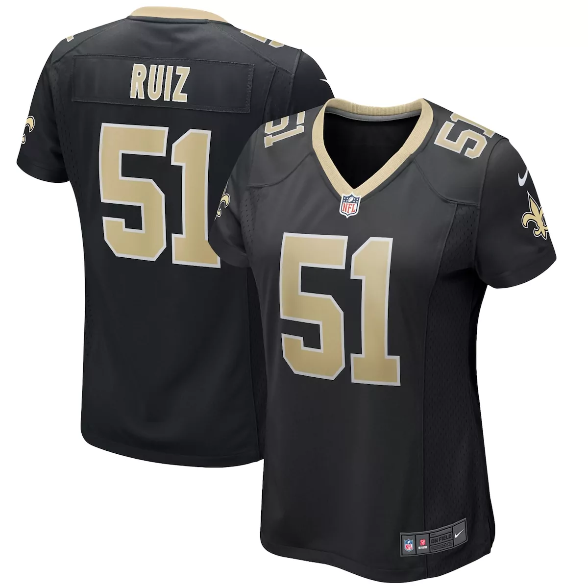 new orleans saints cesar ruiz black game jersey wyr