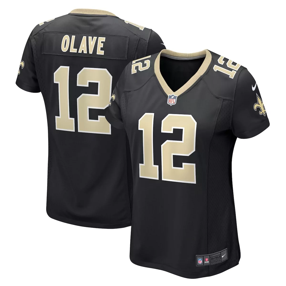 infant new orleans saints chris olave black team player game jersey