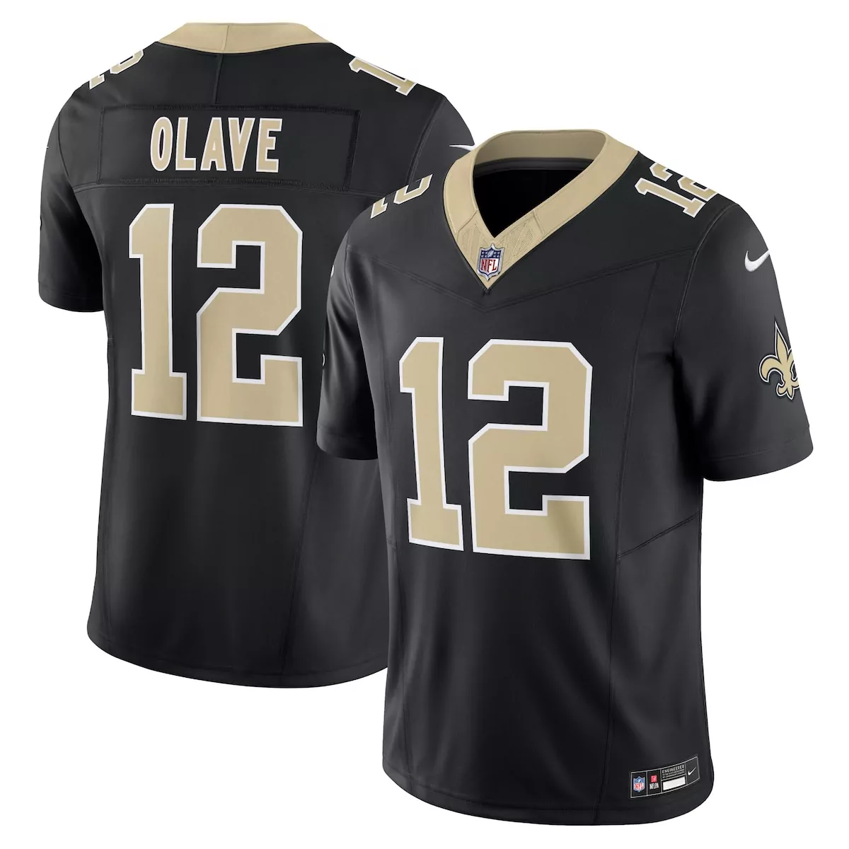 new orleans saints chris olave black vapor f u s e limited jersey rrc
