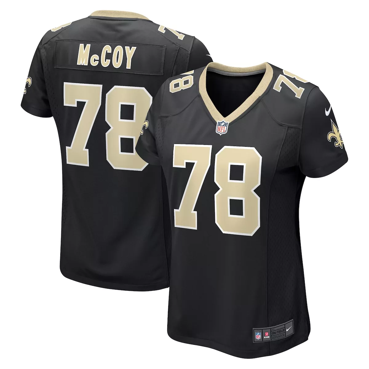 new orleans saints erik mccoy black game jersey iax