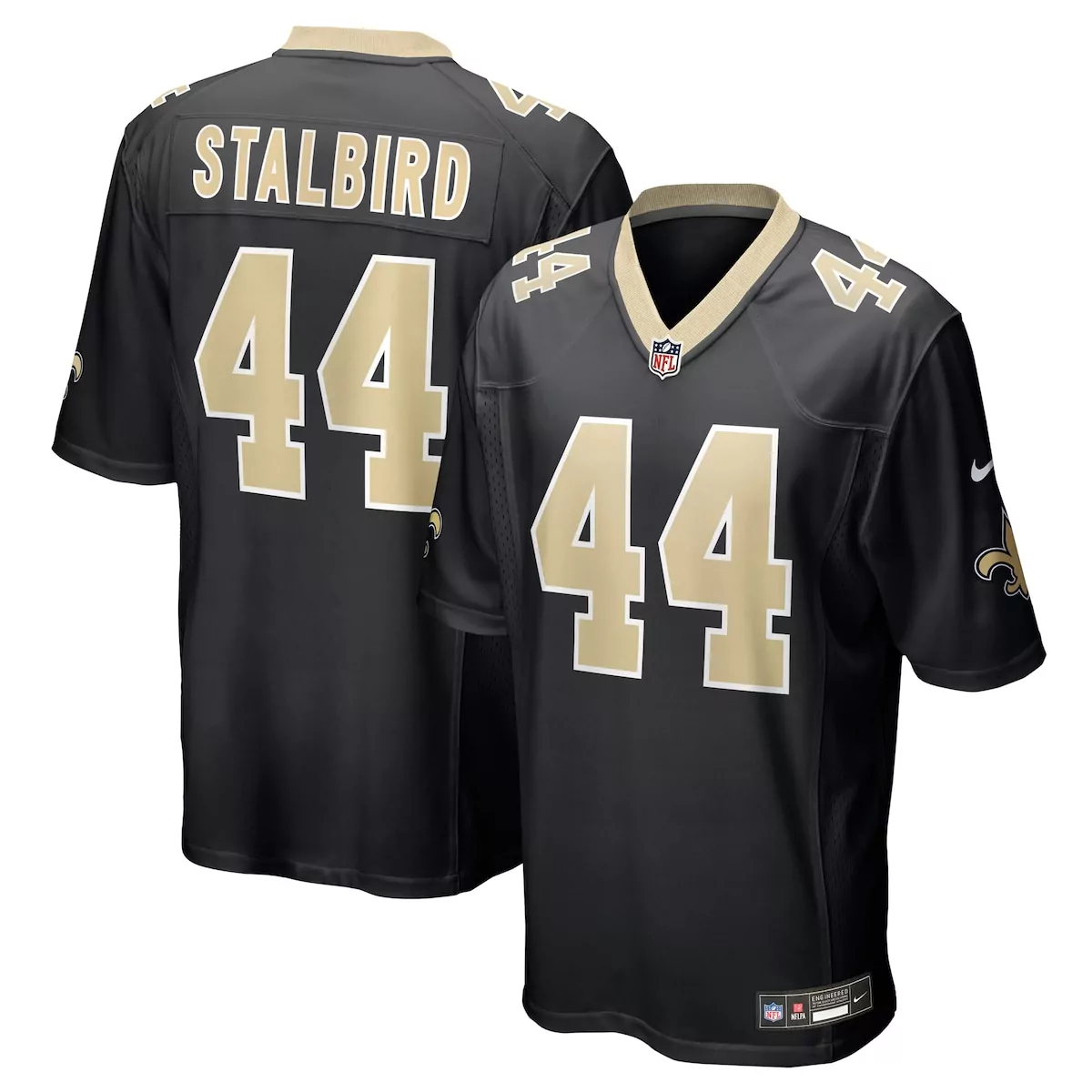new orleans saints isaiah stalbird black team game jersey