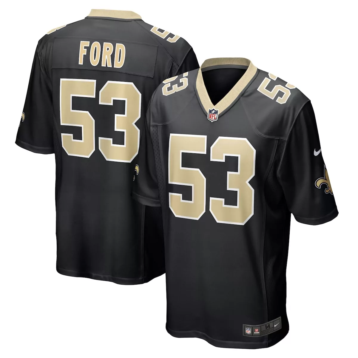 new orleans saints isaiah stalbird black team game jersey
