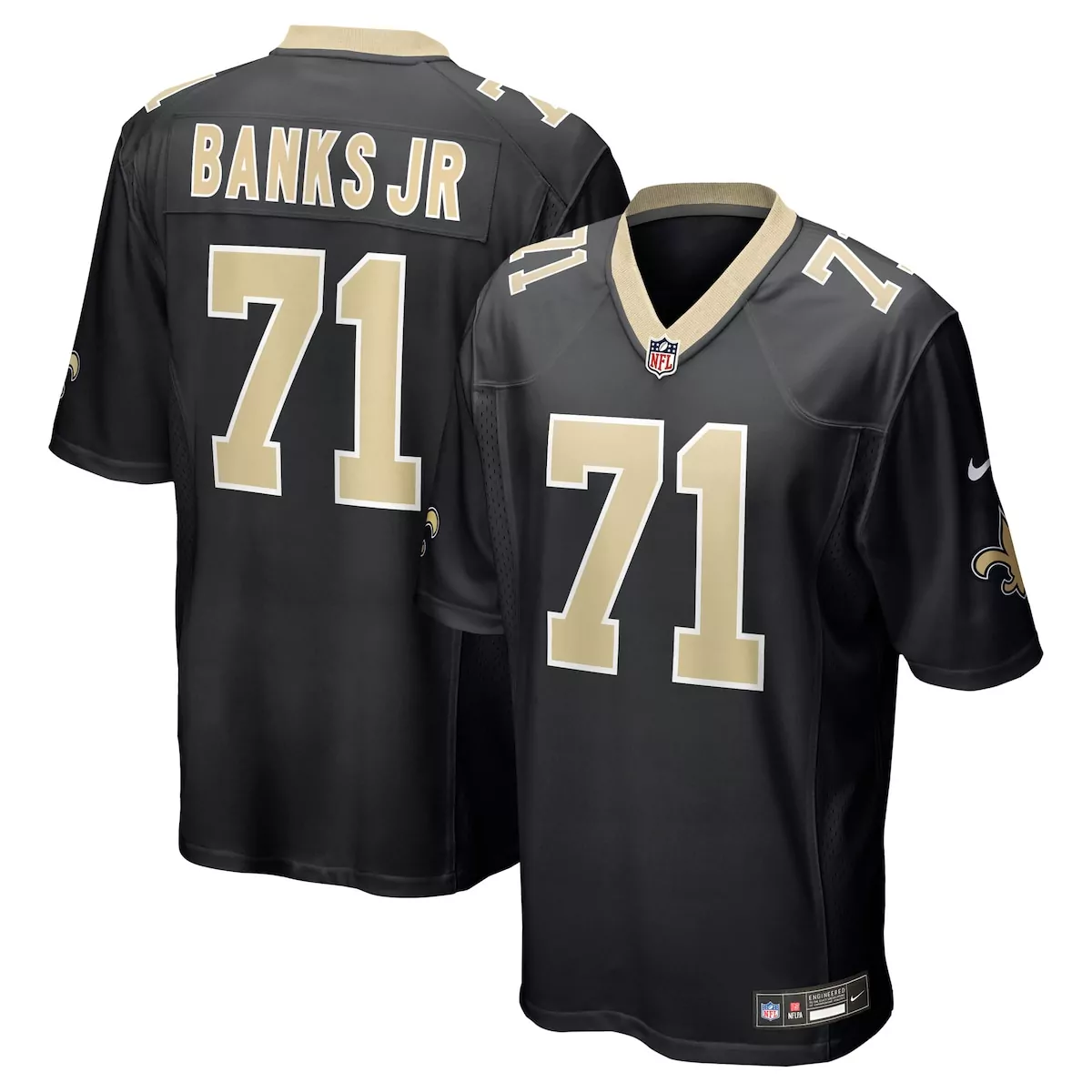 new orleans saints kelvin banks jr black 2025 nfl draft first round pick game jersey