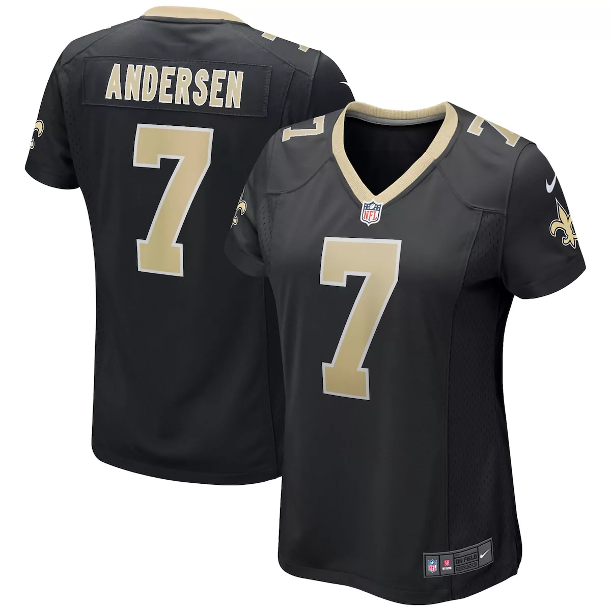 new orleans saints morten andersen black game retired player jersey rmd