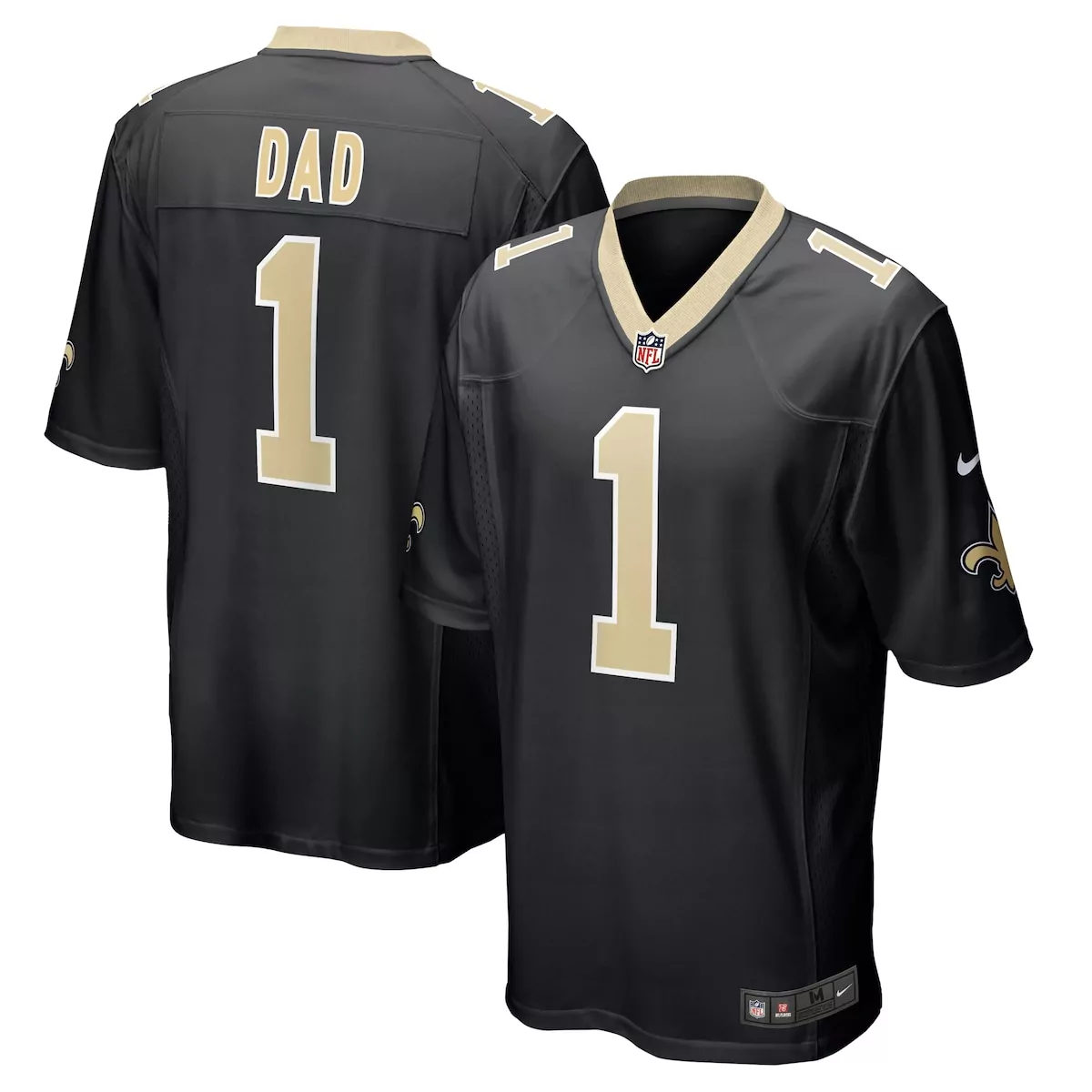 new orleans saints number 1 dad black game jersey