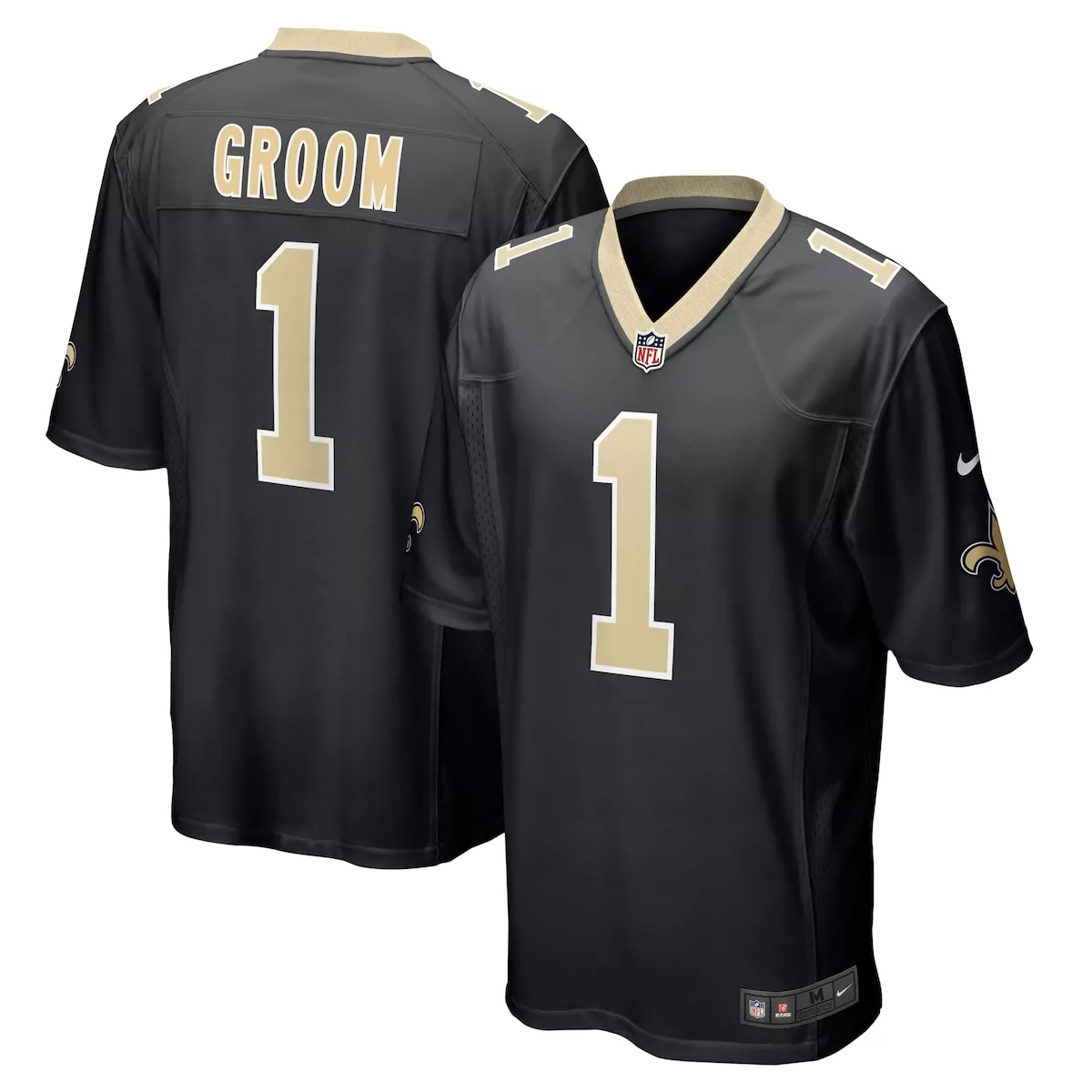 new orleans saints number 1 dad black game jersey