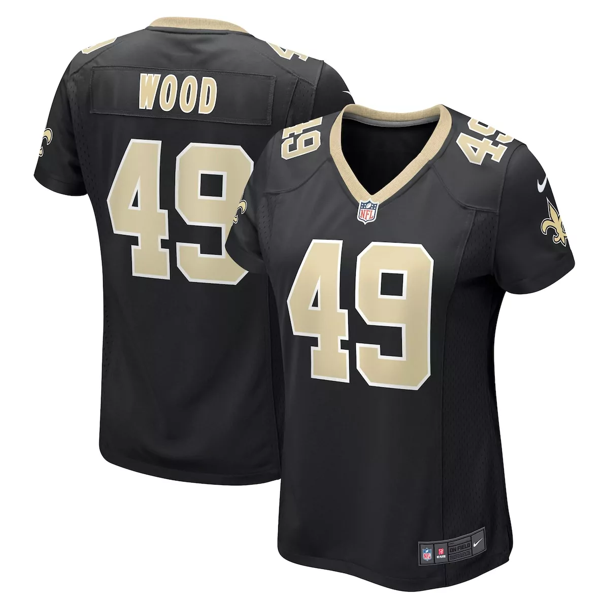 new orleans saints zach wood black game jersey tsw