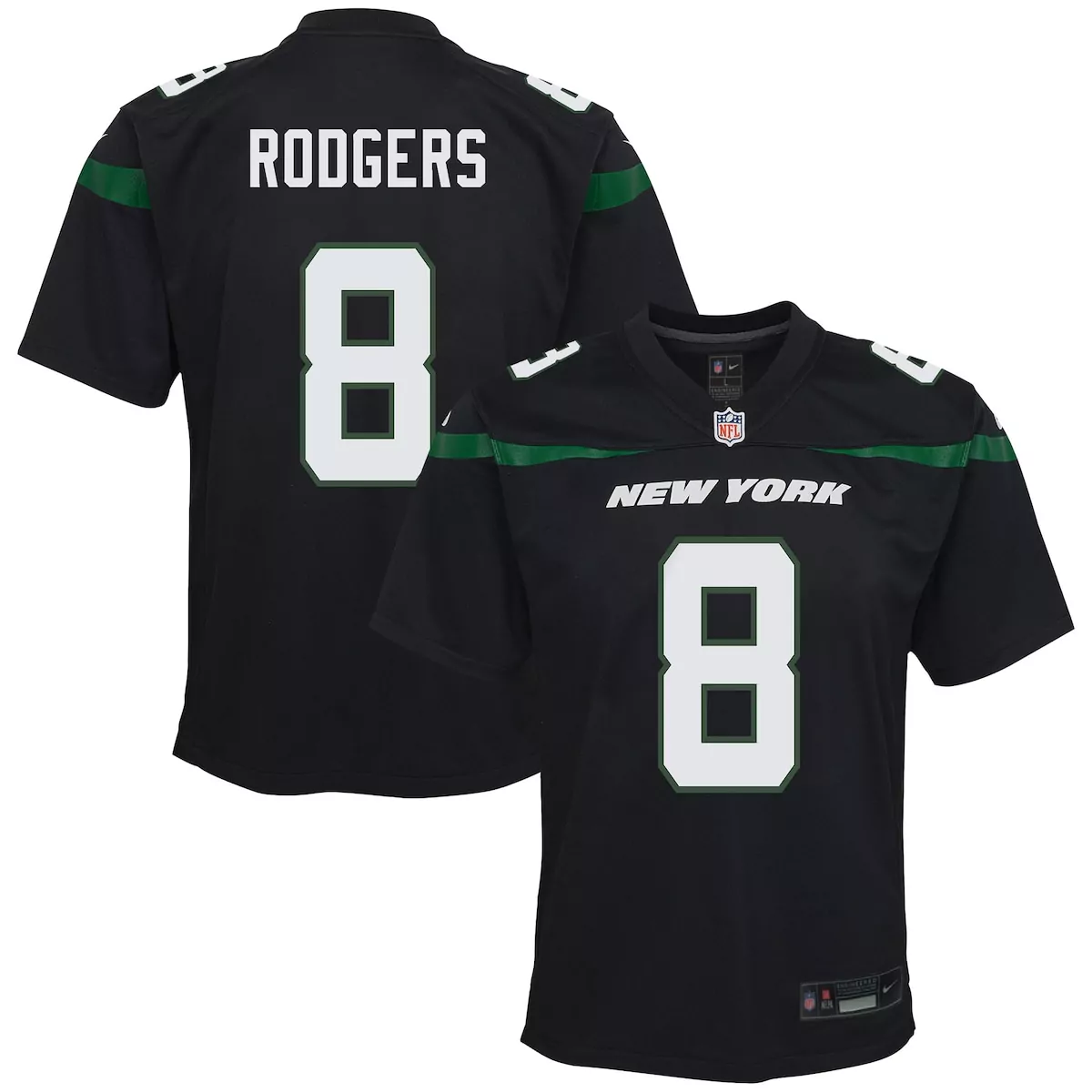 new york jets aaron rodgers black game fashion jersey