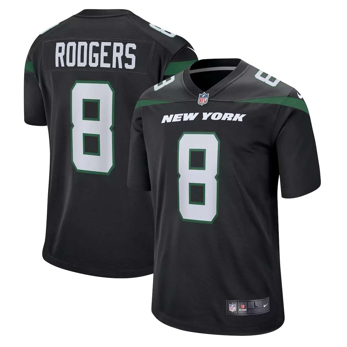 new york jets aaron rodgers black game fashion jersey