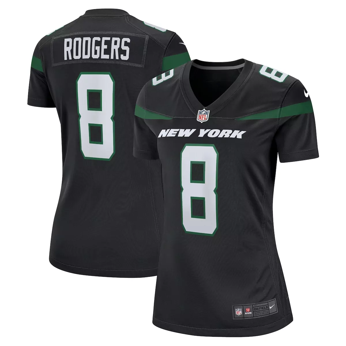 new york jets aaron rodgers black game fashion jersey