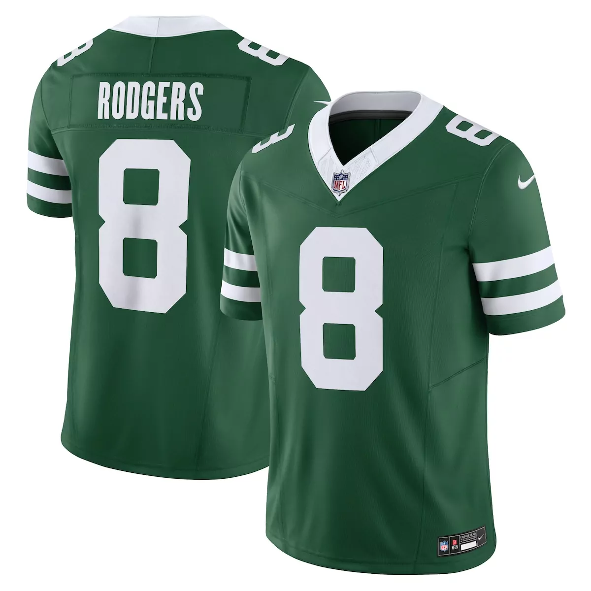 new york jets aaron rodgers legacy green vapor f u s e limited jersey