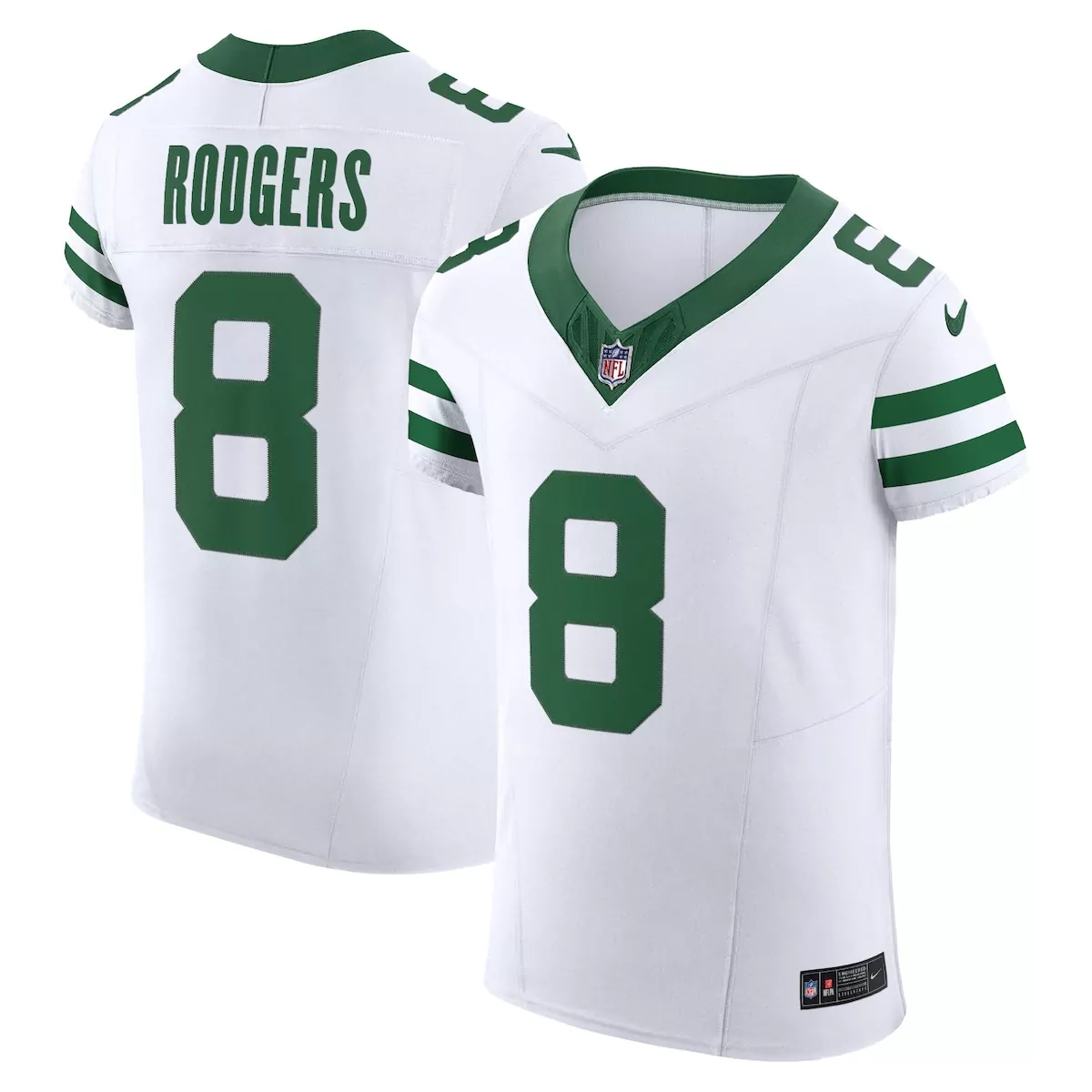 new york jets aaron rodgers legacy white vapor f u s e elite jersey