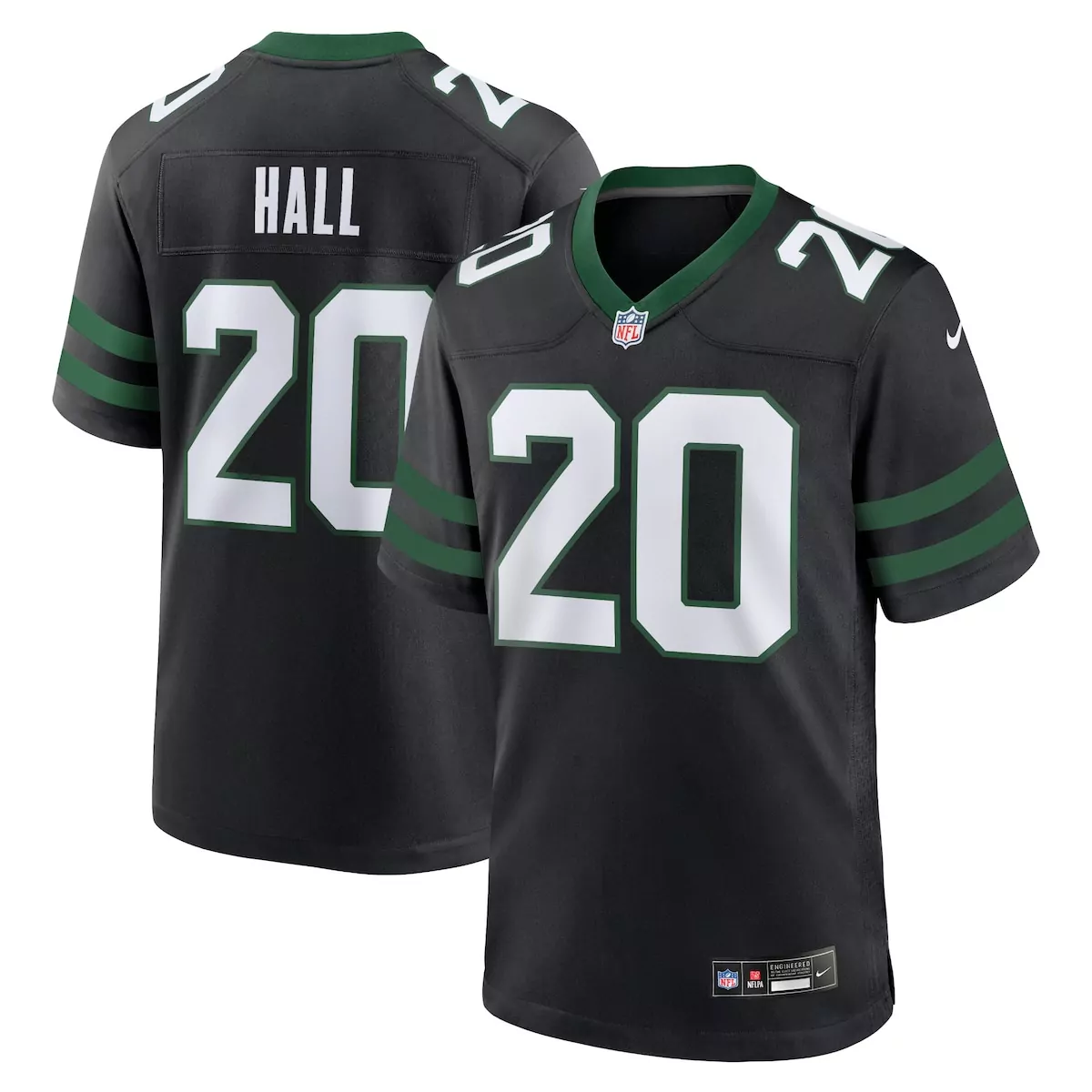 new york jets breece hall legacy black alternate game jersey stc