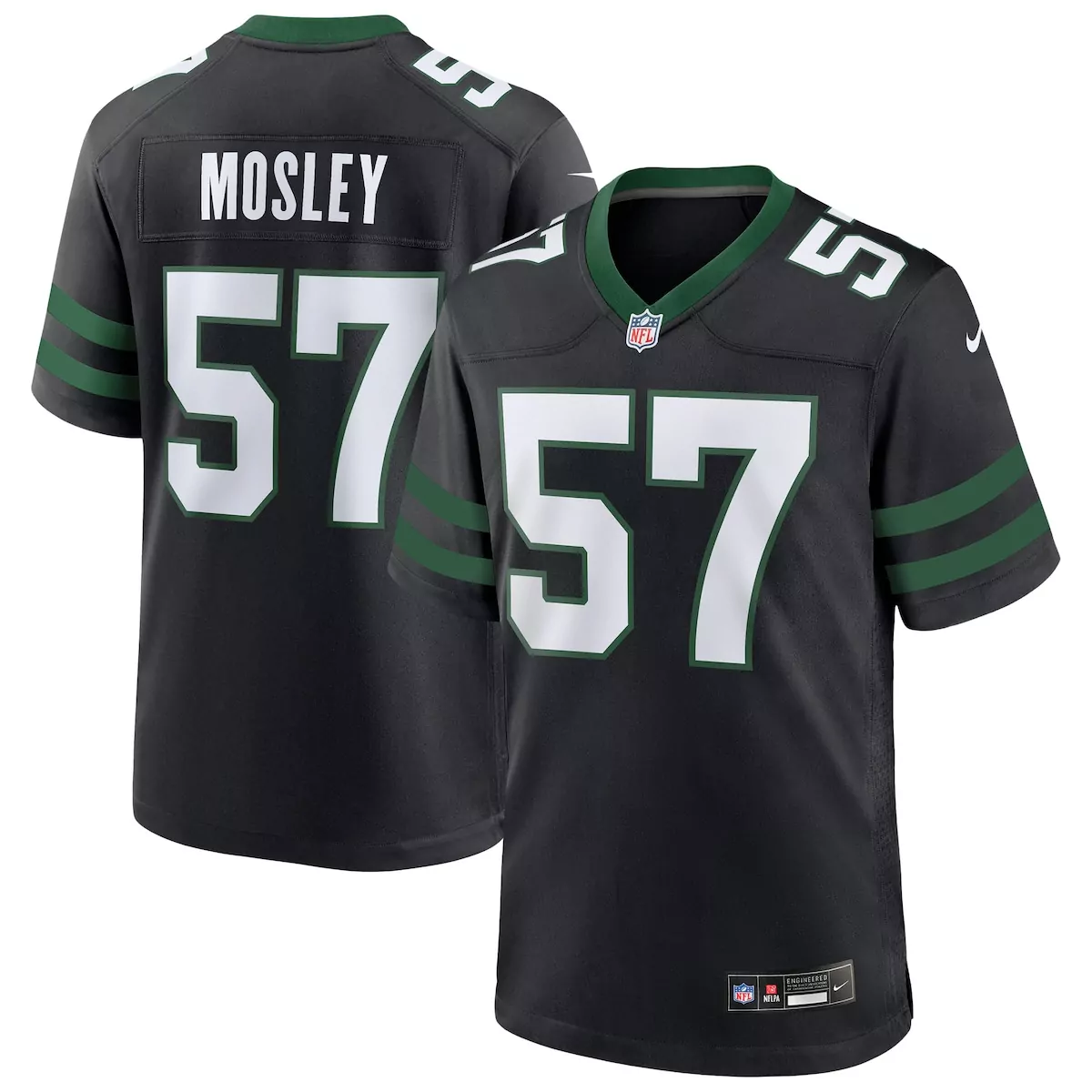 new york jets c j mosley legacy black alternate game jersey