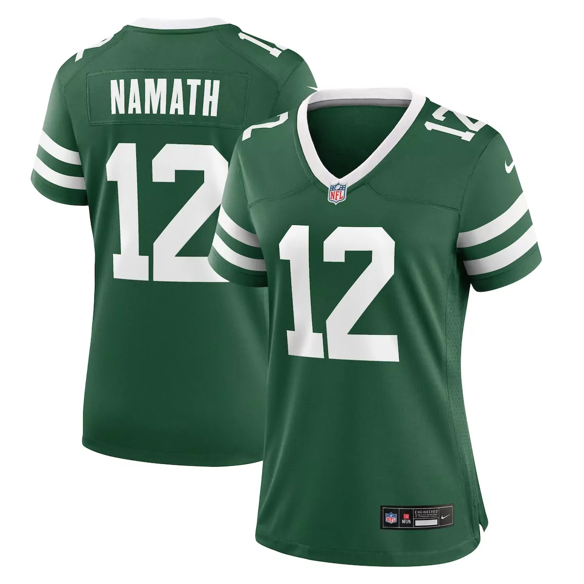 new york jets joe namath legacy green retired player game jersey