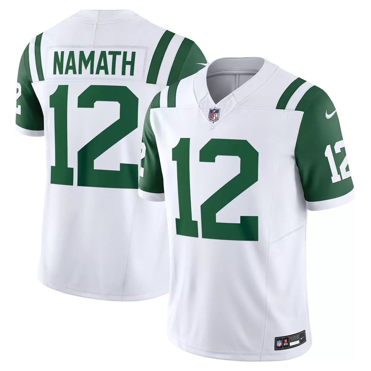 new york jets joe namath white classic alternate vapor f u s e retired player limited jersey