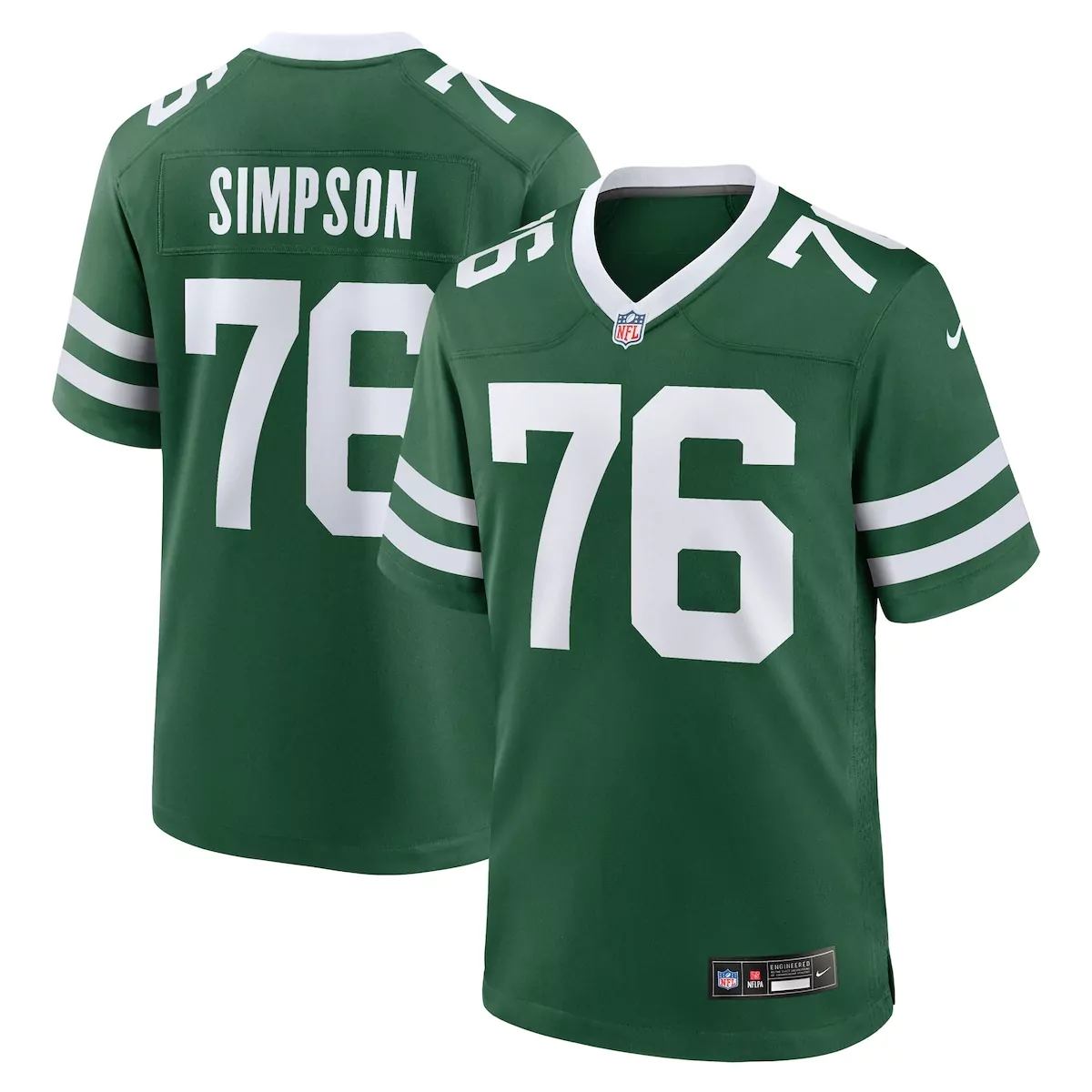 new york jets john simpson legacy green game jersey ayc