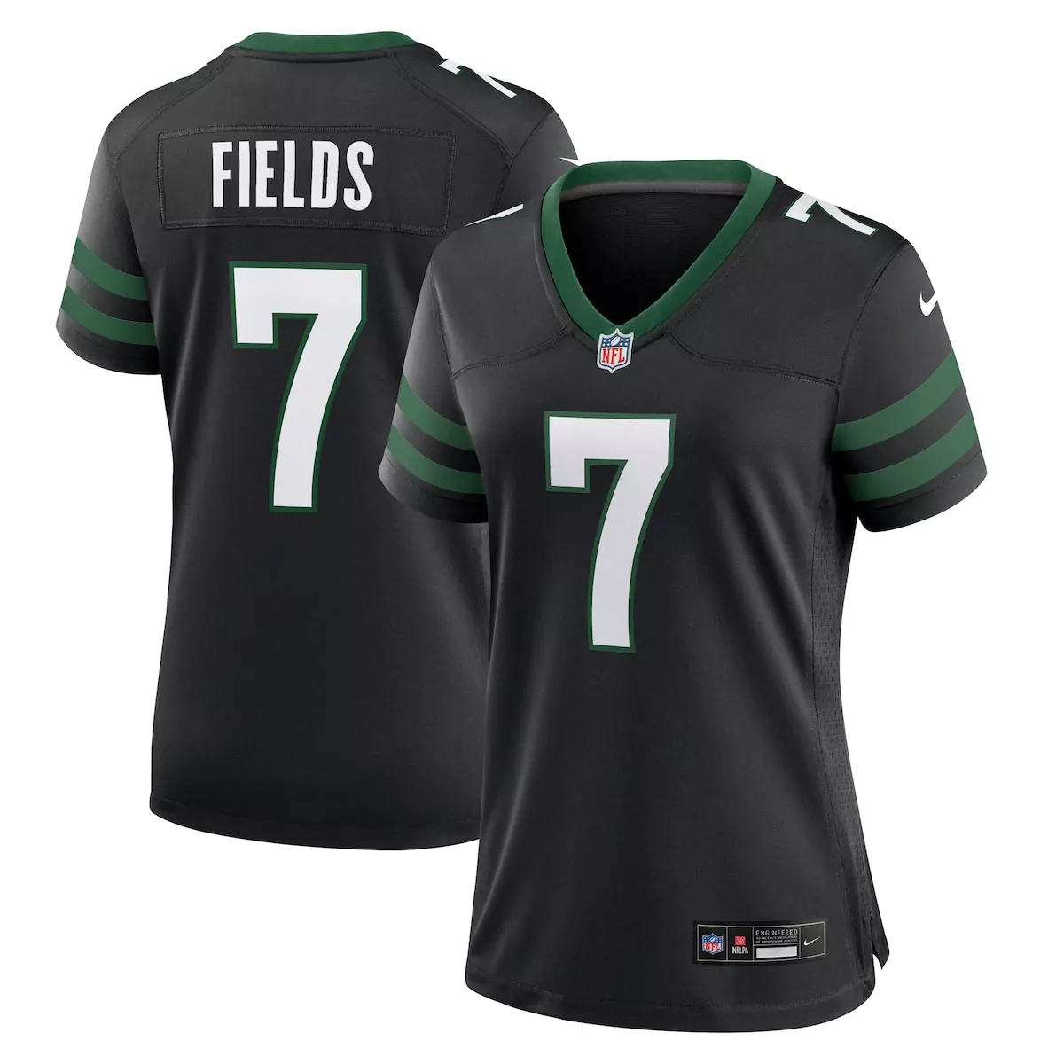 new york jets justin fields black alternate game jersey