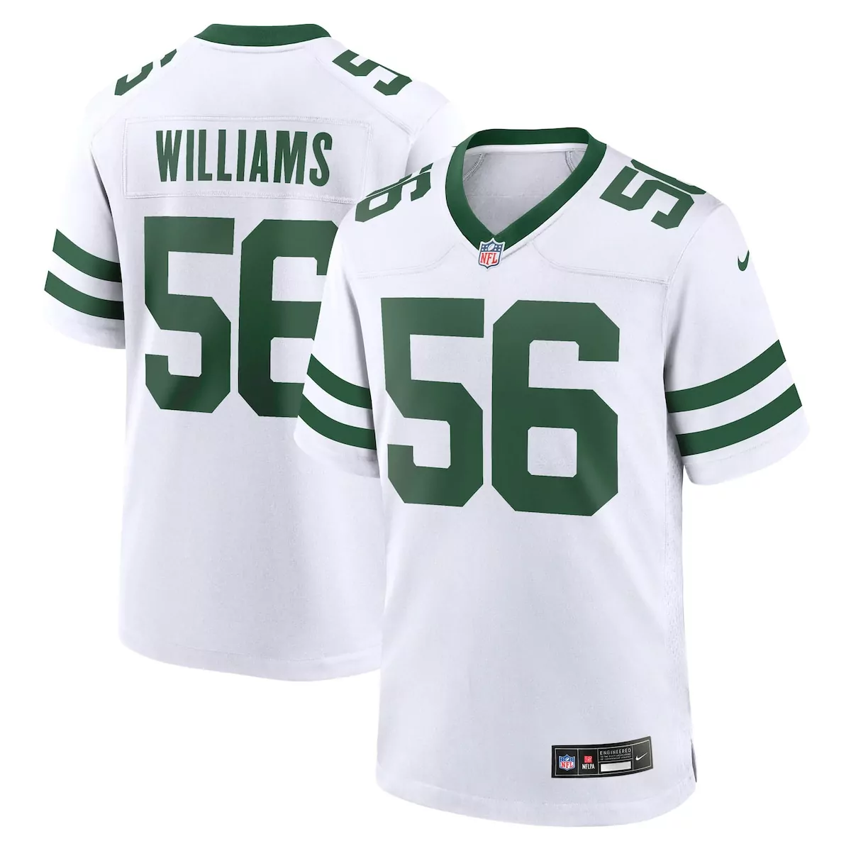 new york jets quincy williams legacy white game jersey