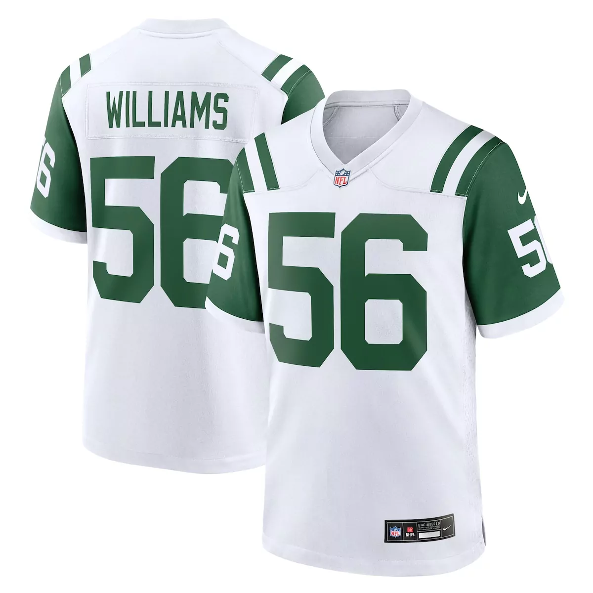 new york jets quincy williams legacy white game jersey