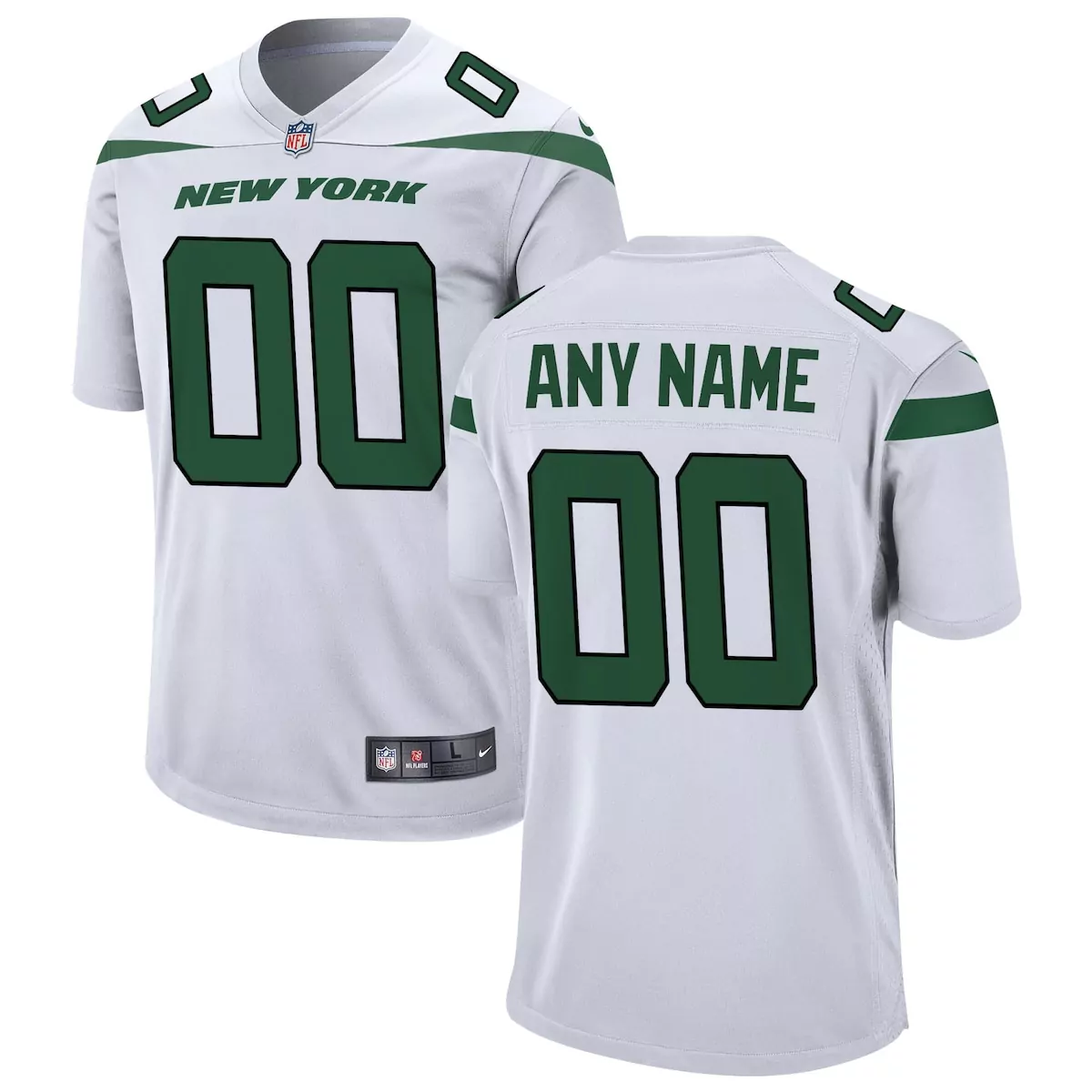 new york jets white custom game jersey