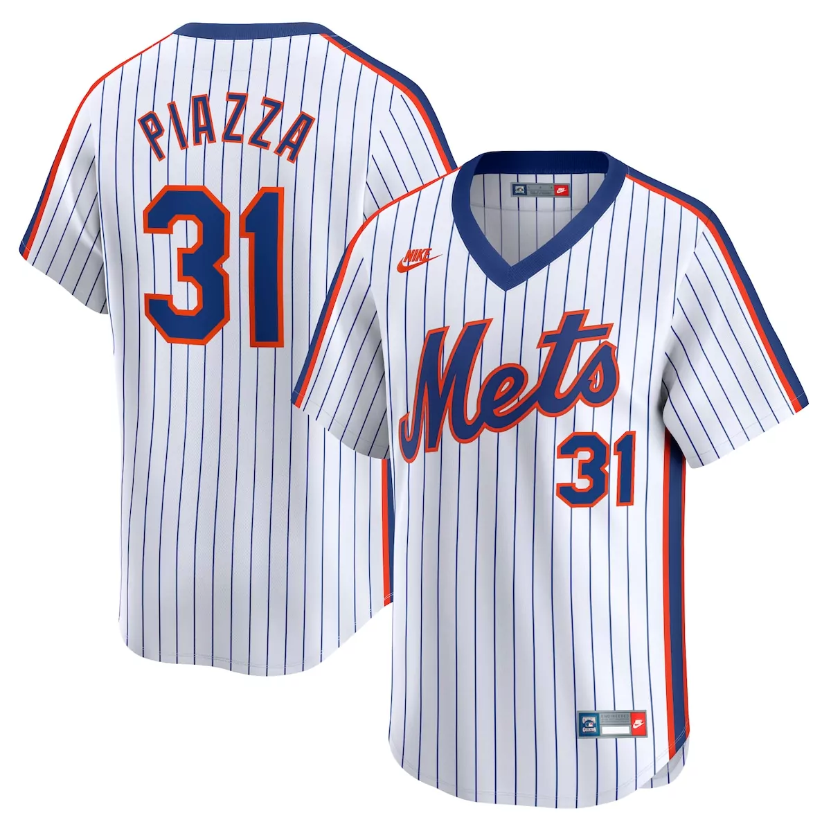 new york mets mike piazza white home cooperstown collection player jersey