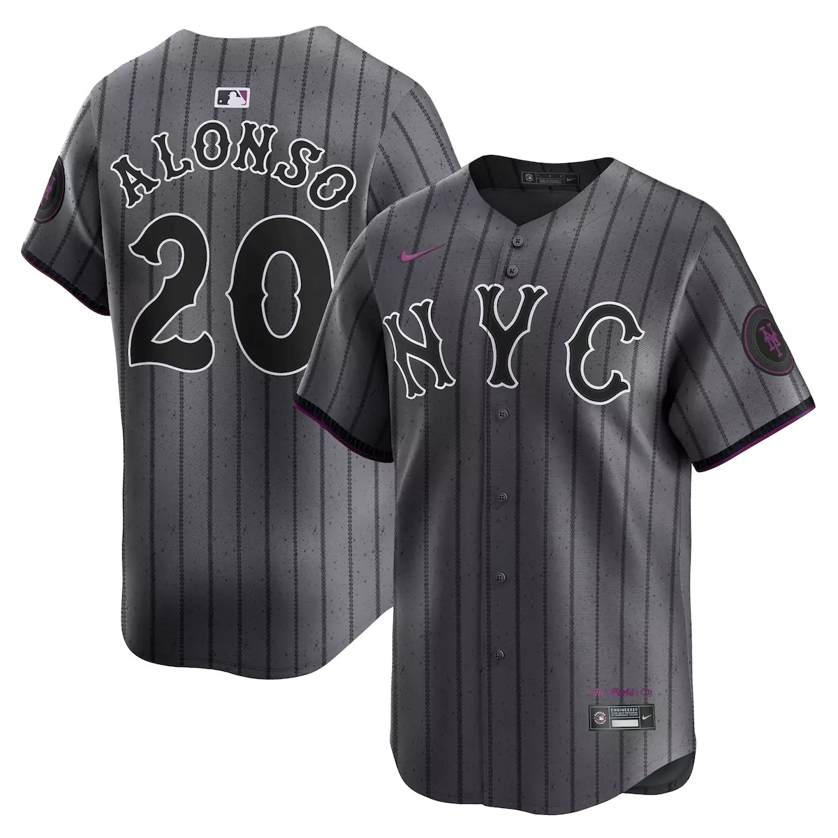 new york mets pete alonso graphite 2024 city connect limited player jersey h10