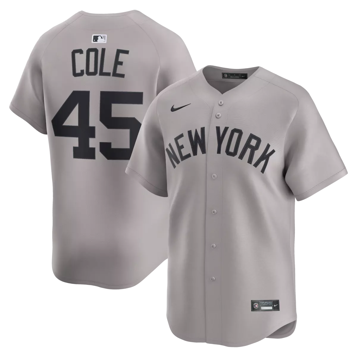 new york yankees gerrit cole gray away limited player jersey