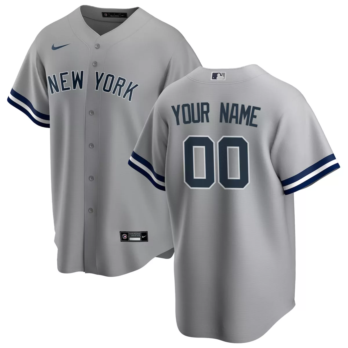 new york yankees gray away limited custom jersey