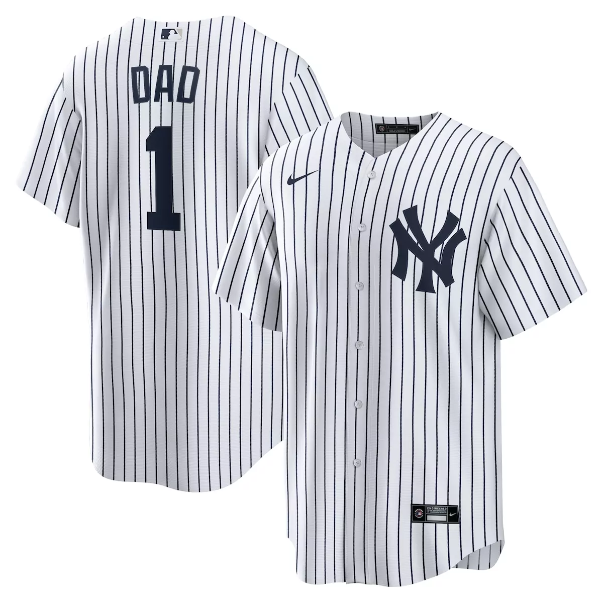 new york yankees white 1 dad home jersey